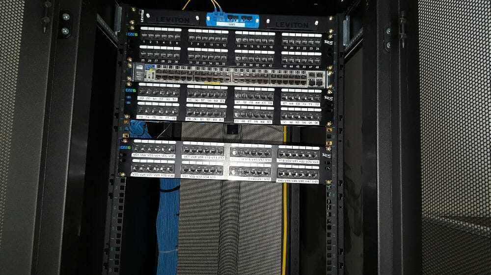 IT technician in a server room